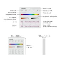 Btf-Lighting Wr01Rf Wireless 2.4G Rf 4 Zones Rgb Rgbw Rgbcct Wall Mounted Smart Panel Remote Powered By 2Xaaa Batteries 3V Work With Wb5 Lm052 Lm053 C03Rf C04Rf C05Rf C03W C04W C05W Controller