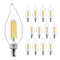 Omibrite E12 Led Chandelier Light Bulbs, Dimmable, 60 Watt Equivalent, 2700K Warm White, 550Lumens, 5.5W Ba11 Candelabra Base Candle Bulbs, Cri 90+, 12/Pack, Ul-Listed