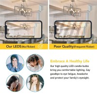 Omibrite Led Chandelier Light Bulbs, Non-Dimmable, 60 Watt Equivalent, 5000K Daylight White, 550Lm, 5.5W, B11 E12 Candelabra Base Decorative Candle Bulbs, 6/Pack, Ul-Listed