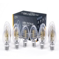 Omibrite E12 Led Chandelier Bulbs, Dimmable, 60 Watt Equivalent, 2700K Warm White, 5.5W 550Lumens, B11 Candelabra Base Candle Bulbs, Cri 90+, 6/Pack, Ul-Listed