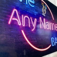 Shopquality4U Personalised Bar Sign - Neon Effect Printed Metal Sign Wall Art A4 Bar Add Name