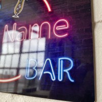 Shopquality4U Personalised Bar Sign - Neon Effect Printed Metal Sign Wall Art A4 Bar Add Name