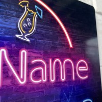 Shopquality4U Personalised Bar Sign - Neon Effect Printed Metal Sign Wall Art A4 Bar Add Name