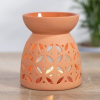 Material Ceramic Design Contemporary Cut Out Geometric Finish Terracotta Effect Suitable for Scented Oil Wax