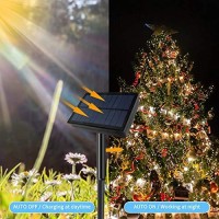 Green Convenience Outdoor Solar String Lights, 105Ft 300 Led Solar Powered Fairy Lights Waterproof Green Wire Lights For Patio Yard Trees Christmas Wedding Party(Warm White)