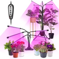 Grow Light Plant Lights For Indoor Plants Full Spectrum Led Growing Lamps With Timer For House Greenhouse Seed Starting Succulent Growth Garden Seedlings (5 Heads)