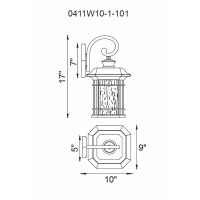 Blackburn 1 Light Outdoor Black Wall Lantern