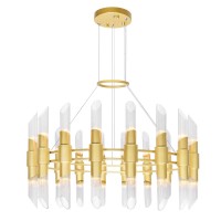 36 Light Chandelier With Satin Gold Finish