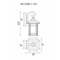 Blackburn 1 Light Outdoor Black Wall Lantern