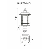 Blackburn 1 Light Outdoor Black Lantern Head