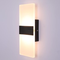 Lightess Modern Wall Sconce 12W Led Wall Lights Indoor Wall Lamp Bedroom Wall Mounted Light For Living Room Hallway Warm White