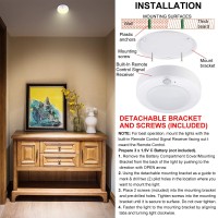 Hongut Battery Powered Led Ceiling Light, Indoor Motion Sensor Light With Remote, Cordless Shower Light, Stick Overhead Light For Ceiling Closet Cabinet Bathroom Hallway Stair Wall Shed