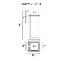 Blackbridge 1 Light Outdoor Black Wall Lantern