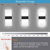 Lightess Modern Wall Sconce Dimmable Sconce Wall Lighting 12W Black Indoor Wall Lamp Acrylic Wall Mounted Lighting Fixture For B