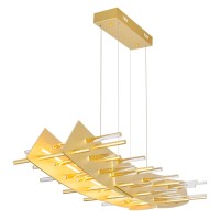 Led Chandelier With Satin Gold Finish