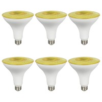 Dysmio 6 Pack Led Par38 Flood Bug Light Bulb - 9W (60 Watt Equivalent) - Dimmable - E26 Base Orange Led Lights, Party Decoration, Porch, Home Lighting, Holiday Lighting, Yellow Bug Light Flood Light