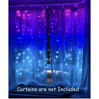 Curtain Lights Pink Purple Blue Ombre Fairy Lights With Remote Ombre Rainbow Led String Curtain Lights For Girls Room Purple Twi