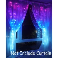 Curtain Lights Pink Purple Blue Ombre Fairy Lights With Remote Ombre Rainbow Led String Curtain Lights For Girls Room Purple Twi