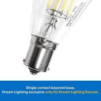 Dream Lighting Led Edison Bulb 3W, 150 Lumens, Warm White 3000K, Led Vintage Replace Globe Dinette Light Fixtures, Pack Of 2