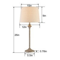 Maxax Modern Table Lamps Set Of 2 For Living Room, 26 Inches Buffet Lamps Brown Nightstand Lamps With Fabric Shade Bedside Desk Lamps For Bedroom, Living Room, Office, Kids Room