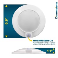 Sunperian Motion Sensor Led Ceiling Light 4 Inch, 30S Timeout, 3 Color Option 3000K/4000K/5000K, 10W, 600 Lumens, Flush Mount Lighting Fixture For Closet, Pantry, Laundry Rooms - Damp Rated (2 Pack)