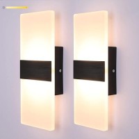 Lightess Modern Wall Sconce 12W Indoor Acrylic Modern Wall Light Set Of 2 Led Wall Lamp For Hallway Living Room Corridor Bedroom