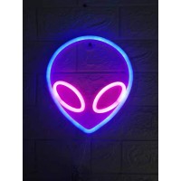 Ldgj Neon Sign Bolt Led Wall Light Battery And Usb Operated Lights Blue Lightning Neon Signs Light Up For The Home,Kids Room,Bar,Party,Christmas,Wedding Cactus Ins Alien Blue Pink