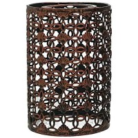 Easy Fit Wire Cage Frame Open Style Pendant Light Shade Metal Cage Drum Lampshade Ceiling Pendant Lamp With Free Reducer Plate (Rustic Red 1)