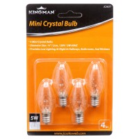 Kingman Mini Crystal Soft White Incandescent Night Light Bulb (4 Bulbs) 5W 120V