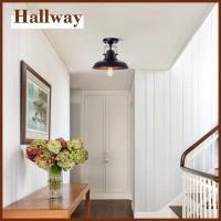 Yavill Semi Flush Mount Light Fixture, 12 Inch Farmhouse Ceiling Light Fixture For Bedroom Dining Kitchen Foyer Hallway Entryway