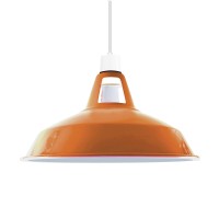 Retro Modern Metal Lamp Shades Ceiling Light Shades, Easy Fit Lampshades, For Vintage Industrial Pendant Lights Bedroom, Kitchen, Bathroom Antique Shade (Orange Barn)