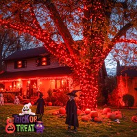 Jmexsuss 2 Pack Red Solar Halloween Lights Total 400 Led 151Ft Red Solar Lights Outdoor Waterproof 8 Modes Solar Christmas Lig