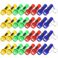 Hortsun 100 Pieces Mini Flashlight Keychain Assorted Colors Mini Led Flashlight Led Keychain For Hiking Camping Party Favors