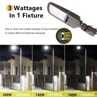 Whled 200W Outdoor Led Parking Lot Light With Slip Fitter, 5000K Daylight 28000Lm 750W Hpshid Equiv,[Dusk To Dawn Photocell&Shorting Cap Included] Etl Commercial Lighting Fixture Bronze