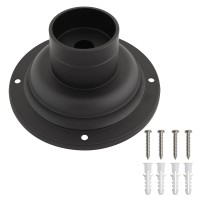 Design House 588897-Blk Standard 3-Inch Fitter Outdoor Pier Base Round Accessory Mount For Deck Porch Patio, Matte Black, 1 Count (Pack Of 1)