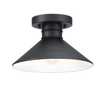 Westinghouse Lighting 6112900 Watts Creek 11 Inch Rustic/Arts & Crafts One-Light Outdoor Semi Flush Mount Ceiling Light, Dark Sky Friendly, Textured Black Finish