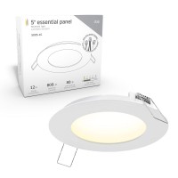 Dals 5 Inch Round Recessed Panel Light With Junction Box/Driver | Cct Color Selectable 2700K, 3000K, 3500K, 4000K, 5000K | 12W, 800 Lumens | Dimmable Pot Light | Wet Rated | Etl Certified | White