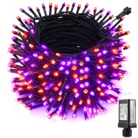 Lyhope Orange & Purple Halloween Lights, 98.4Ft 300 Led Halloween Lights, Low Voltage 8 Modes Decoration String Lights For Garden, Patio, Indoor, Holiday Party (Orange Purple)