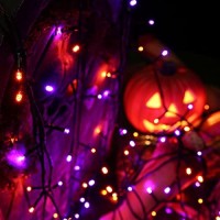 Lyhope Orange & Purple Halloween Lights, 98.4Ft 300 Led Halloween Lights, Low Voltage 8 Modes Decoration String Lights For Garden, Patio, Indoor, Holiday Party (Orange Purple)