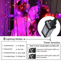 Lyhope Orange & Purple Halloween Lights, 98.4Ft 300 Led Halloween Lights, Low Voltage 8 Modes Decoration String Lights For Garden, Patio, Indoor, Holiday Party (Orange Purple)