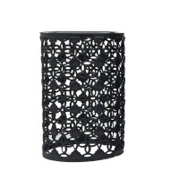 Easy Fit Wire Cage Frame Open Style Pendant Light Shade Metal Cage Drum Lampshade Ceiling Pendant Lamp With Free Reducer Plate (Black Pattern 1)