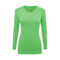 Natural Uniforms Womens Long Sleeve V-Neck T-Shirt Under Scrub (Lime Green, Small)