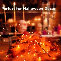 Joomer Orange Halloween Lights 1759Ft 50 Led Halloween String Lights 8 Modes Battery Orange Fairy Lights Waterproof Twinkle