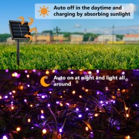 Joomer Orange Purple Halloween Solar String Lights 72Ft X 2 Pack 200 Led 8 Modes Waterproof Solar Fairy Lights For Garden Patio