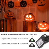 Joomer Orange Halloween Lights 100Ft 300 Led Connectable Halloween String Lights With 8 Modes Timer Waterproof Plugin Orange St