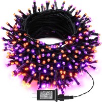 Joomer Orange Purple Halloween Lights 174Ft 500 Led Halloween String Lights With 8 Modes Timer Waterproof Plugin Orange Purple