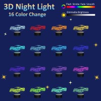 Attivolife Car 3D Night Light For Kid Sports Racing Illusion Optical Bedside Lamp 16 Colors Changing With Remote Control Kids B