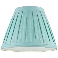 Turquoise Linen Box Pleat Medium Empire Lamp Shade 7