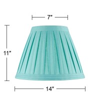 Turquoise Linen Box Pleat Medium Empire Lamp Shade 7