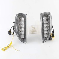 July King Led Daytime Running Light For Porsche Cayenne 2008 2009 2010, B Type, Led 6000K White Front Bumper Drl + Yellow Turn Signals Light